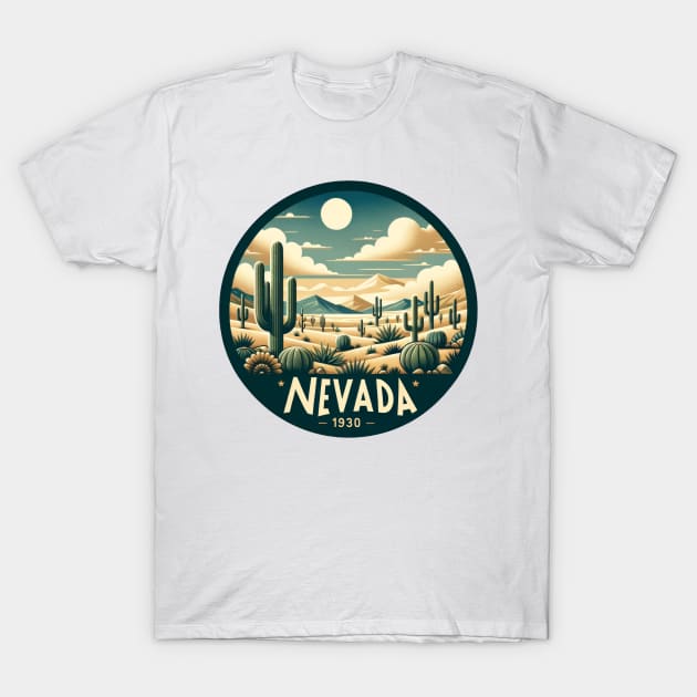 Vintage Nevada Desert 1930 Sticker T-Shirt by POD24